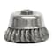 Weiler 4" Double Row Knot  Cup Brush.020" Stainless , 5/8"-11 UNC Nut 12726 - alternate 1
